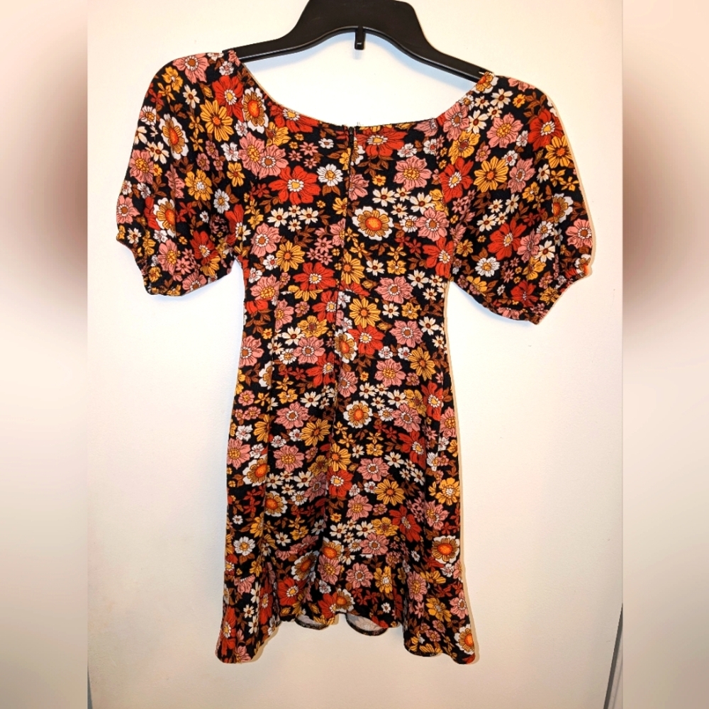 Rare Editions Black and Orange Floral Dress